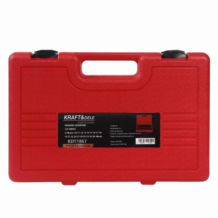 Set trusa chei tubulare impact lungi 78mm ½ 20 piese 10-38mm intarite, pistol impact (KD11867) [11]