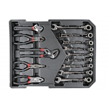 Set trusa de scule si chei combinate cu clichet, 186 piese, cu troliu si valiza din aluminiu (186CC-2) [12]