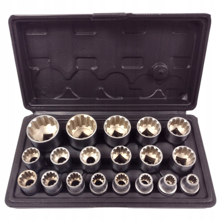 Set tubulare 1/2" scurte 8–36mm, 20 piese, lungime 37mm, otel CRV (SK-021-03-ST) [2]