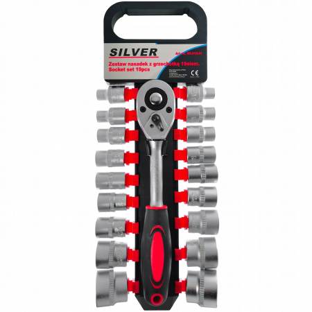 Chrom-Vanadium - Set tubulare 8-32mm cu clichet 19piese (SK-019-01)