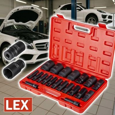 Set tubulare de impact 1/2 inch Cr-Mo, 20 piese, 10-38 mm (LXIS20E) [1]