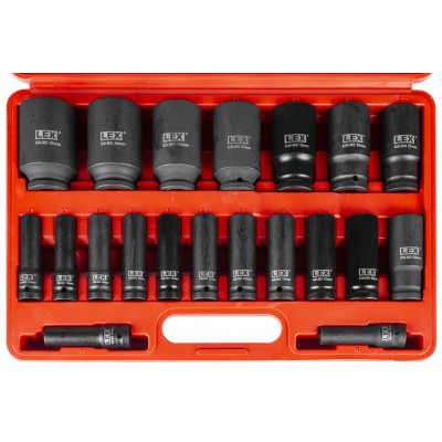 Set tubulare de impact 1/2 inch Cr-Mo, 20 piese, 10-38 mm (LXIS20E) [3]