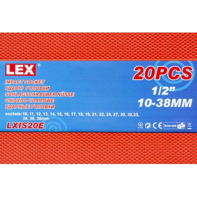 Set tubulare de impact 1/2 inch Cr-Mo, 20 piese, 10-38 mm (LXIS20E) [7]
