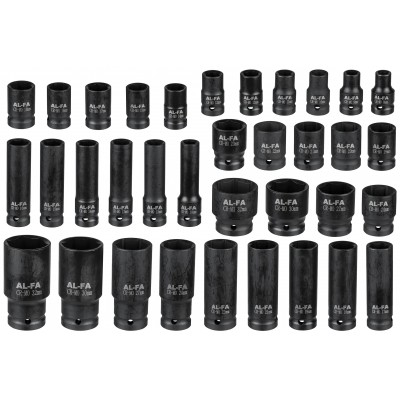 Set tubulare de impact 1/2 inch Cr-Mo scurte si lungi, 35 piese, 8-32 mm (ALIS35E) [1]