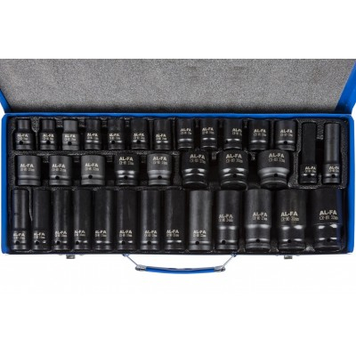 Set tubulare de impact 1/2 inch Cr-Mo scurte si lungi, 35 piese, 8-32 mm (ALIS35E) [10]