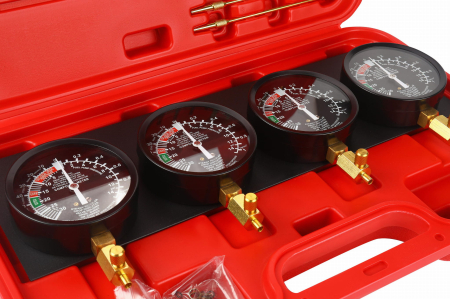 Set vacuometre pentru sincronizare carburatoare 4 manometre cu adaptoare (KD12537) [1]