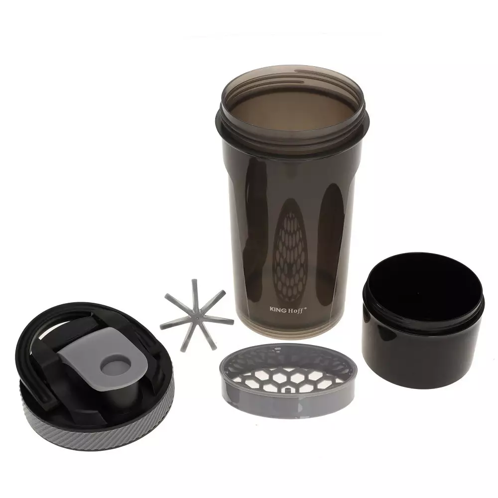 Cani si pahare - Shaker cocktail si proteine, sita si bila amestecare, capacitate 720 ml (KH-1359)
