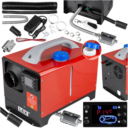Incalzitoare arzatoare electrice / gaz / combustibil - Sirocou incalzitor pe motorina 8kW tip webasto sirocou, cu telecomanda, pentru garaj si atelier (LXOH8KW)
