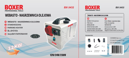 Sirocou, incalzitor stationar portabil 12-24 220V 12kW display LCD, cu telecomanda (BX-3432) [4]