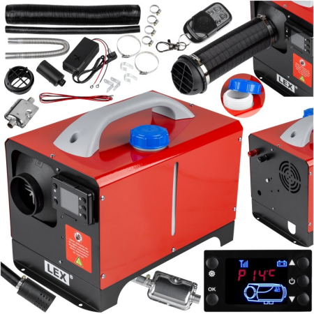 Incalzitoare arzatoare electrice / gaz / combustibil - Sirocou, incalzitor stationar portabil 12-24 220V 12kW display LCD, cu telecomanda (LXOH12KW)