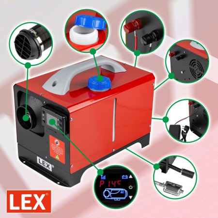 Sirocou, incalzitor stationar portabil 12-24 220V 12kW display LCD, cu telecomanda (LXOH12KW) [1]