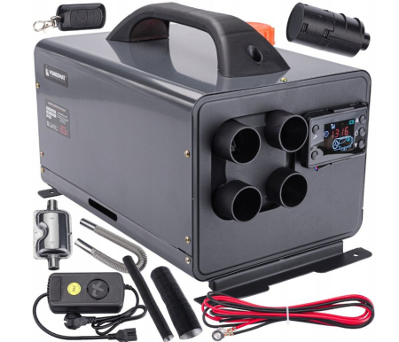 Incalzitoare arzatoare electrice / gaz / combustibil - Sirocou, incalzitor stationar portabil 12V 24V 220V display LCD motorina tun aer cald caldura 8kW cu telecomanda termostat PM1181 (PM-AG-8M3)