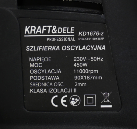 Slefuitor orbital cu talpa 450W  90x187mm11.000rpm (KD1676-Z) [2]