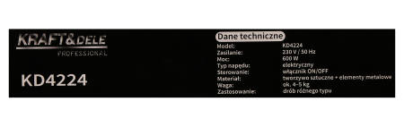 Smulgator electric de pene 600 W pentru pasari (KD4224) [18]