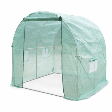Altele - Solar gradina 200x200x200 cm folie PE 140 g mp UV 4 ferestre 1 usa structura otel galvanizat DISUZ12 (40TH442)