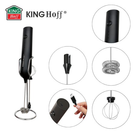 Spumator de lapte electric 3 viteze 2 varfuri cu suport USB-C (KH-2001) [4]