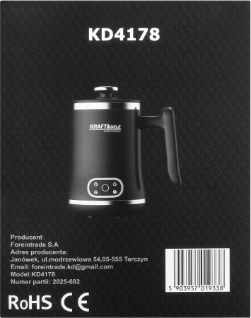 Spumator electric lapte 500W cu 4 moduri spumare calda rece si incalzire 300ml (KD4178) [10]