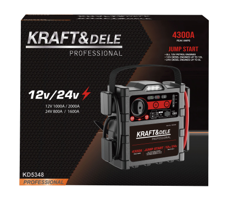 Starter auto 12V 24V 4300A cu baterie Li-Ion 36000mAh si functie power bank (KD5348) [14]