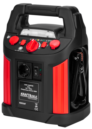 Diverse - Starter auto multifunctional 1500A compresor aer, baterie portabila externa USB lanterna LED 12V (KD5347)