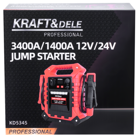 Starter auto multifunctional 3400 1400A12 24V baterie portabila externa USB lanterna LED (KD5345) [10]