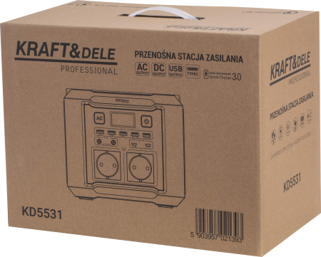 Statie de alimentare portabila 296Wh 14.8V 500W cu prize AC USB si incarcare solara (KD5531) [13]