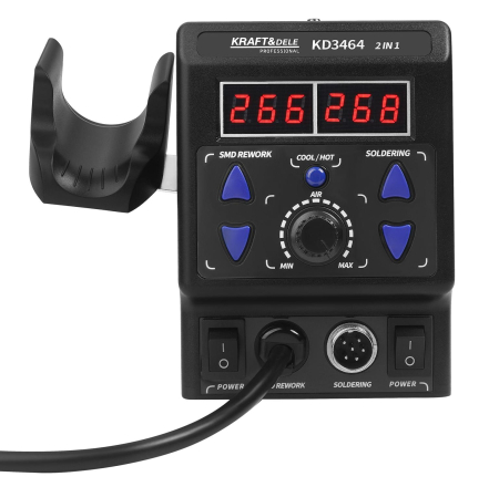 Statie de lipit sudura plastic aer cald rece 2 in 1 letcon + accesorii 148 × 99 × 134 mm afisaj LCD (KD3464) [16]