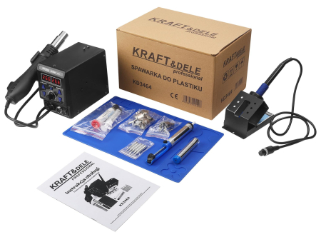 Produse noi (necategorizate) - Statie de lipit sudura plastic aer cald rece 2 in 1 letcon + accesorii 148 × 99 × 134 mm afisaj LCD (KD3464)