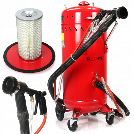 Scule Atelier Auto - Statie mobila de sablare profesionala cu nisip 106L cu aspirator incorporat aparat masina sablat (M80593)