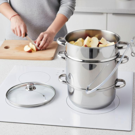 Storcator fructe tip abur 8L din inox cu capac sticla si furtun pentru suc (KB-9032) [6]