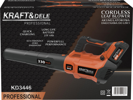 Suflanta de frunze cu acumulator 21V, 2x4Ah, viteza aer 330 km/h (KD3446) [14]
