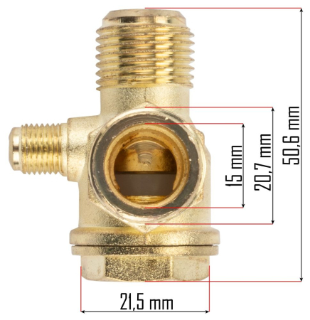 Supapa de sens pentru compresor 3/4" x 1-1/2" cu iesire 3/8"  (PM-KO-50T-V2-100T-V2-ZZ) [2]