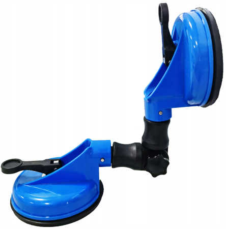Altele - Suport dublu cu ventuze pentru sticla 80 kg cu articulatie si ventuze de 115 mm (VRF07197)