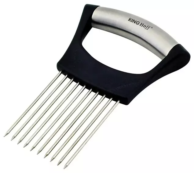 Ustensile bucatarie - Suport fixare legume pentru feliere, otel inoxidabil si plastic, dimensiuni (KH-3189)