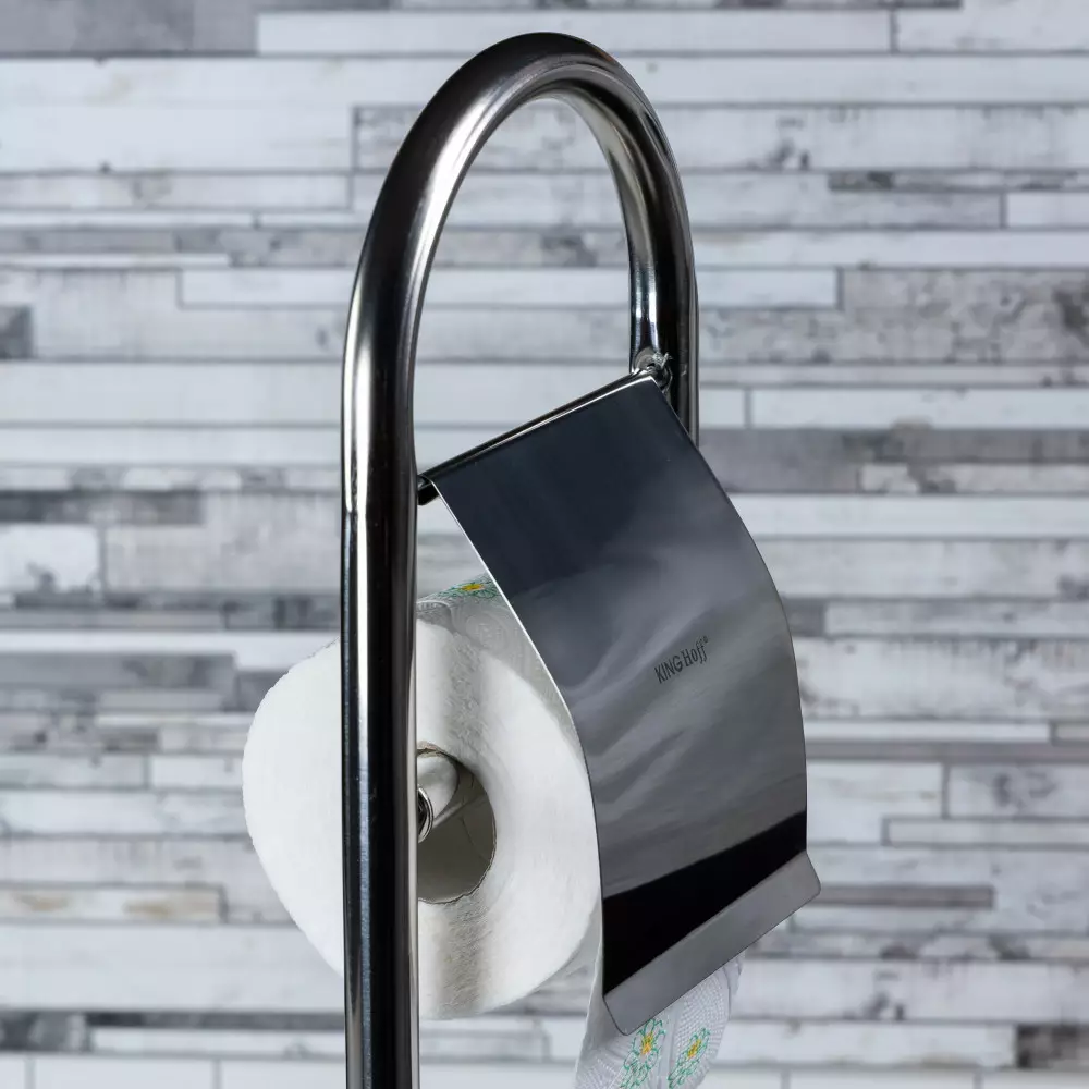 Suport hartie igienica si perie de toaleta din otel 22x81cm (KH-3221) [4]