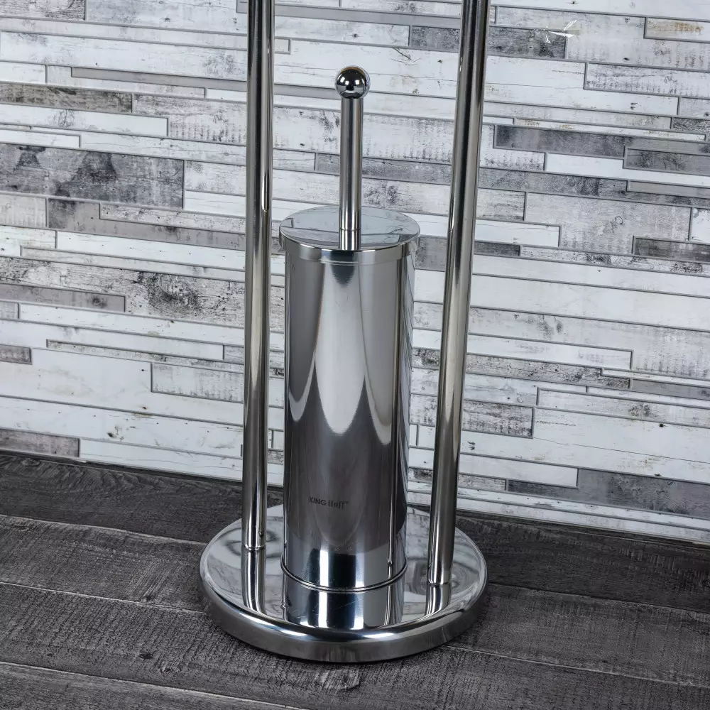 Suport hartie igienica si perie de toaleta din otel 22x81cm (KH-3221) [3]