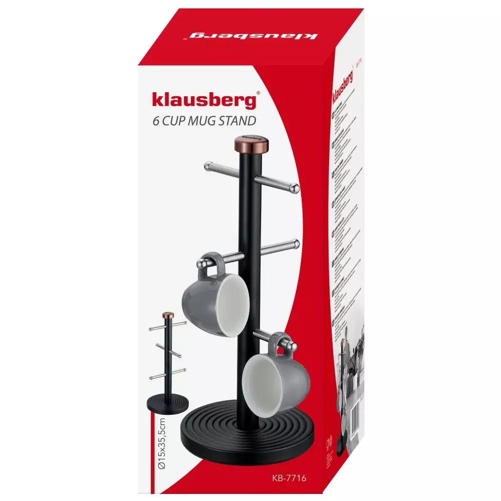 Suport pentru 6 cani metalic negru, 15x35.5cm (KB-7716) [7]