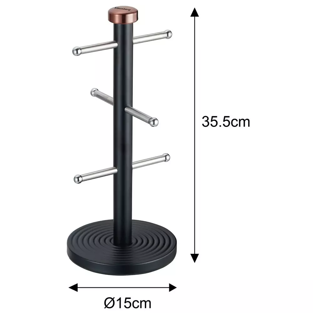 Suport pentru 6 cani metalic negru, 15x35.5cm (KB-7716) [1]