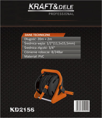 Suport pentru furtun de gradina 20m + 2m cu manivela si tuburi aluminiu (KD2156) [12]