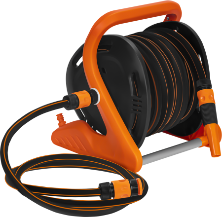 Scule pentru gradinarit - Suport pentru furtun de gradina 20m + 2m cu manivela si tuburi aluminiu (KD2156)