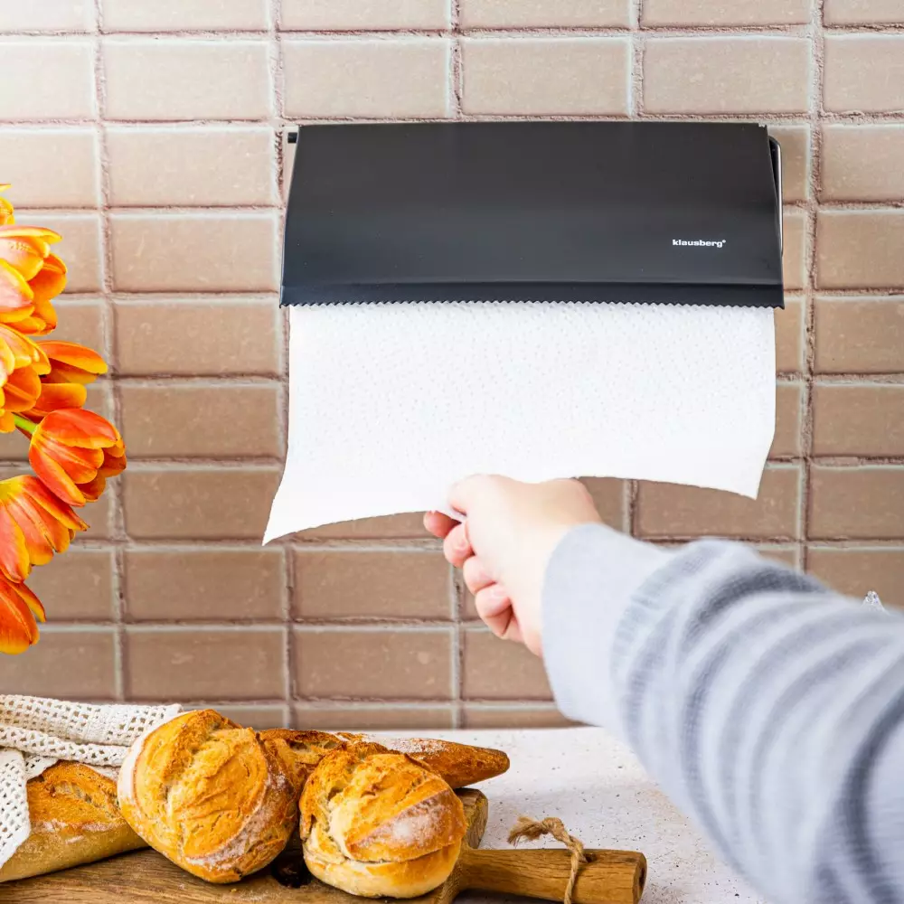 Suport pentru role de hartie de bucatarie negru (KB-7714) [3]