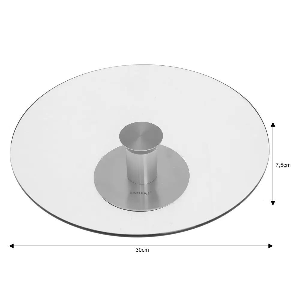 Suport pentru tort 1 nivel sticla-otel 30cm (KH-4014) [1]