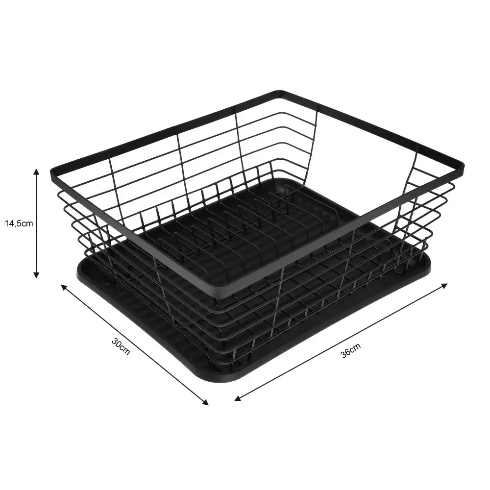 Suport pentru uscare vase bucatarie, cadru metalic rezistent, tava colectare apa (KH-1355) [1]
