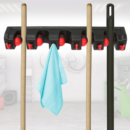 Suport perete pentru unelte de gradina - 5 manere si 6 carlige (M90089) [1]