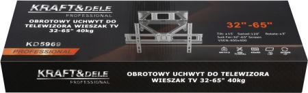 Suport TV de perete pivotant 32-65 inch, 40 kg, VESA 400x400 (KD5969) [15]
