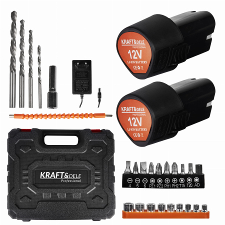 Surubelnita cu acumulator 1.5Ah cu 2 viteze si LED pentru insurubare si gaurire (KD3085) [2]