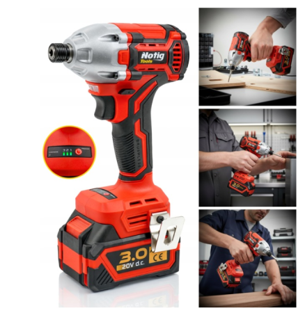Surubelnita cu impact cu acumulator 20V 2x3.0Ah fara perii cu cuplu 350Nm si prindere 1/4" (N4344) [8]