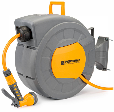 Scule pentru gradinarit - Tambur automat cu furtun gradina 20m si suport perete PM1125 (PM-ABNW-20M)