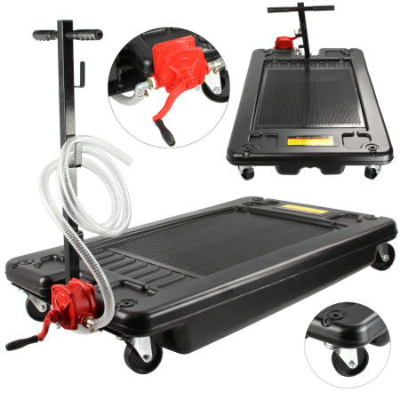 Altele - Tava colectare ulei auto 70L cu pompa manuala si roti pivotante (M78318)