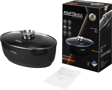 Tava copt 8L antiaderenta, 38 x 26 x 12,8 cm, pentru inductie/gaz/electric (KD4354) [1]