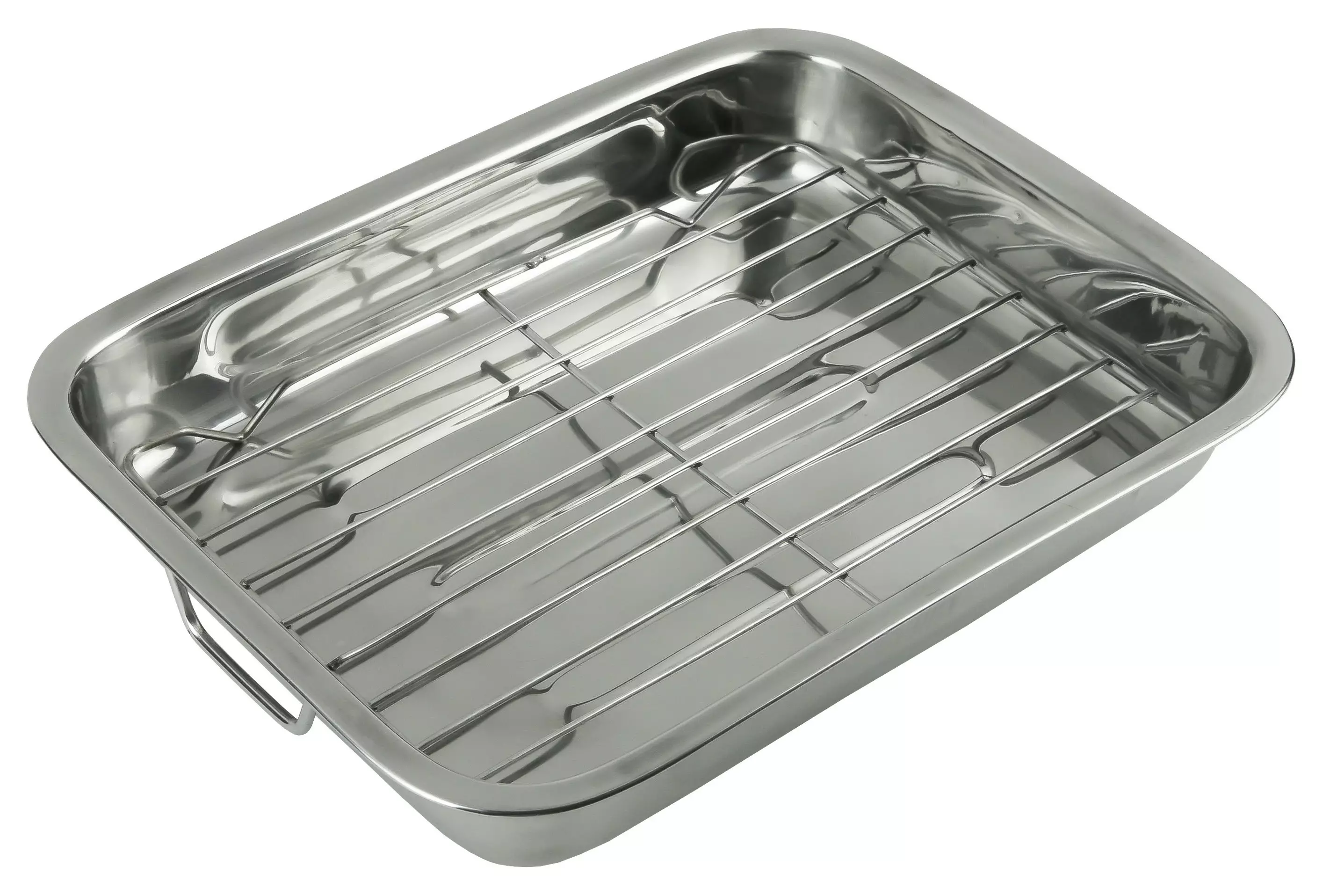 Tavi si platouri pentru servire - Tava cu gratar pentru cuptor din otel inoxidabil 36x27x5.5 cm (KH-1377)